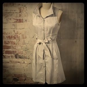 Double Zero Button Down Cream Dress